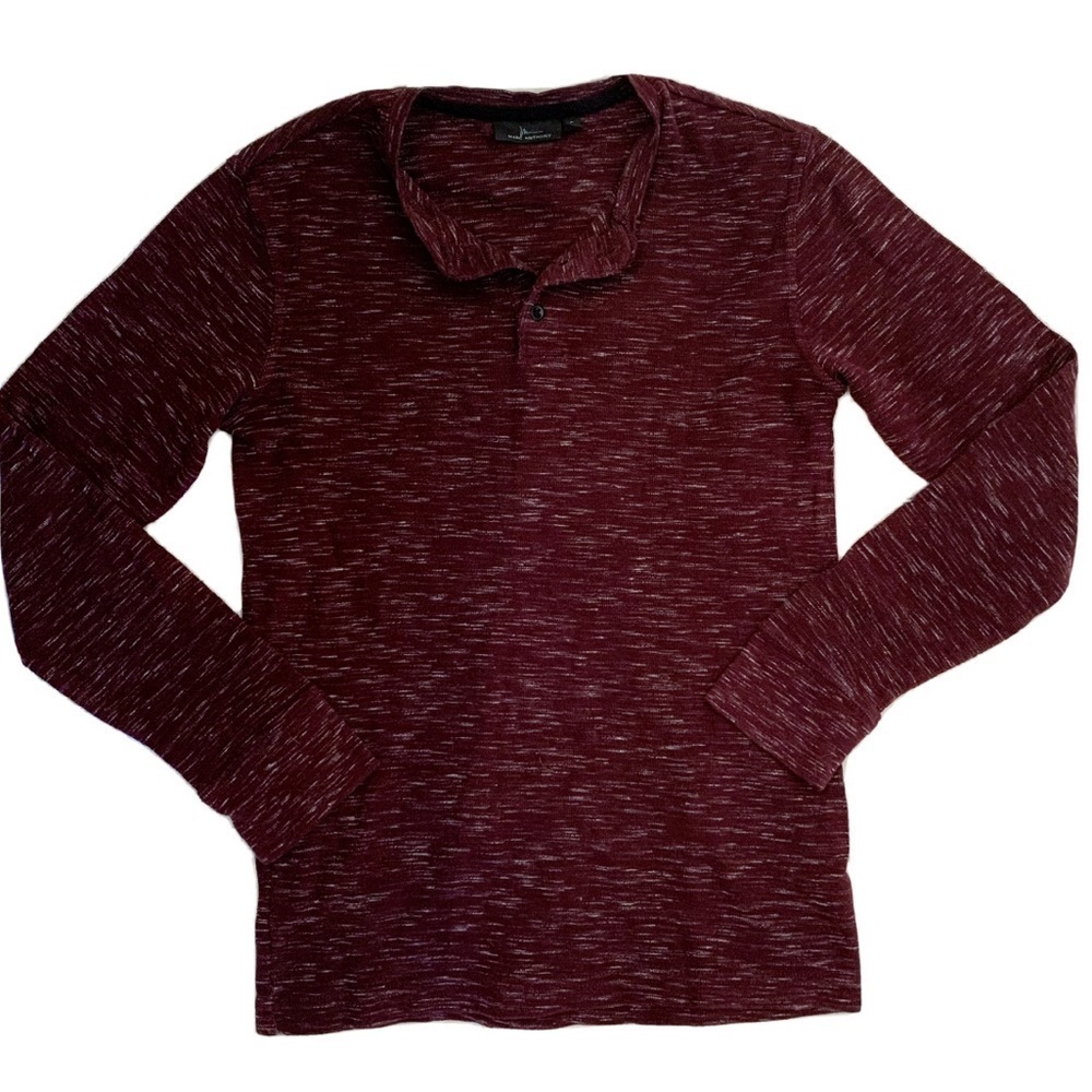 Marc Anthony Maroon Henley Long Sleeve Shirt